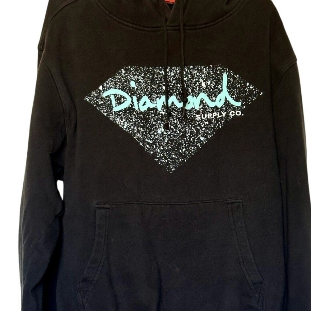 Diamond Supply Co.‎ Black Splatter Logo Hoodie Sweatshirt Size S